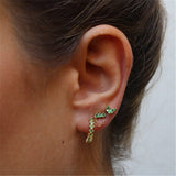 Luxury Green Emerald Stud Earrings for Women Wedding Jewelry - Genuine - Gemstone