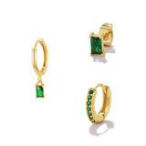 Luxury Green Emerald Stud Earrings for Women Wedding Jewelry - Genuine - Gemstone