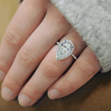 Luxury Heart Engagement Ring Silver For Women Wedding Jewelry - Genuine - Gemstone