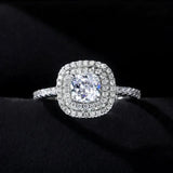 Luxury Inlaid AAA Zircon Ring Wedding Accessories Women's Jewelry - Genuine - Gemstone