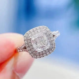 Luxury Inlaid AAA Zircon Ring Wedding Accessories Women's Jewelry - Genuine - Gemstone