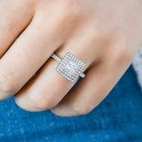 Luxury Inlaid AAA Zircon Ring Wedding Accessories Women's Jewelry - Genuine - Gemstone