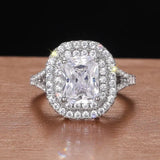 Luxury Inlaid AAA Zircon Ring Wedding Accessories Women's Jewelry - Genuine - Gemstone