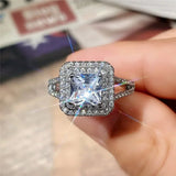 Luxury Inlaid AAA Zircon Ring Wedding Accessories Women's Jewelry - Genuine - Gemstone