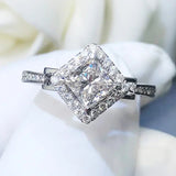 Luxury Inlaid AAA Zircon Ring Wedding Accessories Women's Jewelry - Genuine - Gemstone