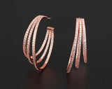 Luxury Multicolor Gemstone Earring Full mirco paved Women Wedding Party Jewelry - Gemstone Gold