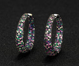 Luxury Multicolor Gemstone Earring Full mirco paved Women Wedding Party Jewelry - Gemstone Gold