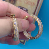 Luxury Multicolor Gemstone Earring Full mirco paved Women Wedding Party Jewelry - Gemstone Gold