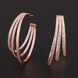 Luxury Multicolor Gemstone Earring Full mirco paved Women Wedding Party Jewelry - Gemstone Gold