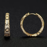Luxury Multicolor Gemstone Earring Full mirco paved Women Wedding Party Jewelry - Gemstone Gold