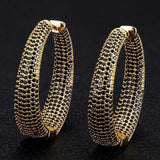 Luxury Multicolor Gemstone Earring Full mirco paved Women Wedding Party Jewelry - Gemstone Gold