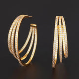 Luxury Multicolor Gemstone Earring Full mirco paved Women Wedding Party Jewelry - Gemstone Gold