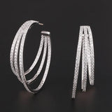 Luxury Multicolor Gemstone Earring Full mirco paved Women Wedding Party Jewelry - Gemstone Gold