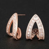 Luxury Multicolor Gemstone Earring Full mirco paved Women Wedding Party Jewelry - Gemstone Gold