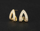 Luxury Multicolor Gemstone Earring Full mirco paved Women Wedding Party Jewelry - Gemstone Gold