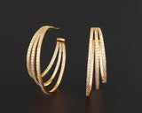 Luxury Multicolor Gemstone Earring Full mirco paved Women Wedding Party Jewelry - Gemstone Gold