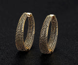 Luxury Multicolor Gemstone Earring Full mirco paved Women Wedding Party Jewelry - Gemstone Gold