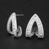 Luxury Multicolor Gemstone Earring Full mirco paved Women Wedding Party Jewelry - Gemstone Gold