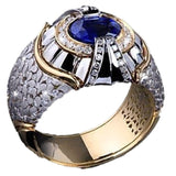 Luxury Natural Royal Blue Ring Men Jewelry Engagement Anniversary - Genuine - Gemstone