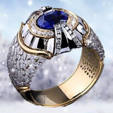 Luxury Natural Royal Blue Ring Men Jewelry Engagement Anniversary - Genuine - Gemstone