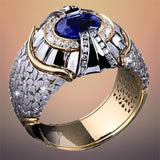 Luxury Natural Royal Blue Ring Men Jewelry Engagement Anniversary - Genuine - Gemstone