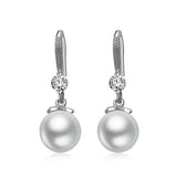 Luxury Pearl Dangle Earrings 925 Silver For Women Engagement Jewelry - Genuine - Gemstone