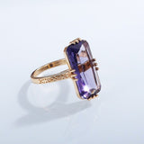 Luxury Purple Amethyst Ring for Women Bridal Wedding Jewelry - Genuine - Gemstone