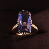 Luxury Purple Amethyst Ring for Women Bridal Wedding Jewelry - Genuine - Gemstone