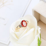 Luxury Red Ruby Engagement Ring For Women Wedding Jewelry - Genuine - Gemstone