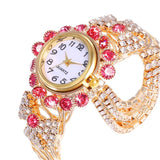 Luxury Sapphire Wristwatch Bracelet Watch Women Wedding Jewelry - Genuine - Gemstone