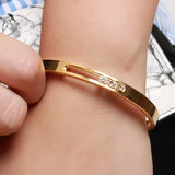 Luxury Sliding Gemstones Bracelet 14K Gold Women Wedding Jewellery - Genuine - Gemstone