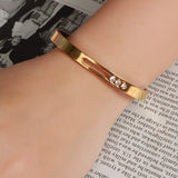 Luxury Sliding Gemstones Bracelet 14K Gold Women Wedding Jewellery - Genuine - Gemstone