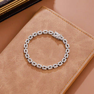 Luxury Tank Chain Moissanite Bracelet for Women Party Wedding Jewelry - Genuine - Gemstone