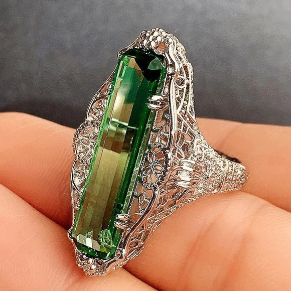 Luxury Vintage Gemstone Ring Women Anniversary Jewelry - Gemstone Gold