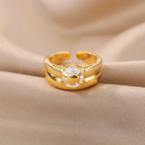 Luxury Wedding Heart Ring for Women Gold Engagement Jewelry - Gemstone Gold