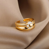 Luxury Wedding Heart Ring for Women Gold Engagement Jewelry - Gemstone Gold