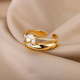 Luxury Wedding Heart Ring for Women Gold Engagement Jewelry - Gemstone Gold
