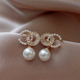 Luxury White Pearl Earrings for Women Wedding Jewelry Gift - Genuine - Gemstone