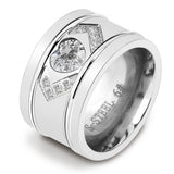 Luxury Zircon Women's Finger Ring Polished Wedding Jewelry for Party - Gemstone Gold
