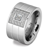Luxury Zircon Women's Finger Ring Polished Wedding Jewelry for Party - Gemstone Gold