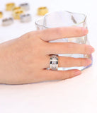 Luxury Zircon Women's Finger Ring Polished Wedding Jewelry for Party - Gemstone Gold