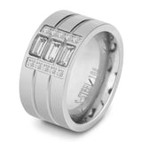 Luxury Zircon Women's Finger Ring Polished Wedding Jewelry for Party - Gemstone Gold