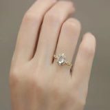 Moonstone Cats Eyes Ring Gold For Women Wedding Trendy Jewelry - Gemstone Gold