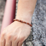 Natural 6mm Tiger Eye Beads Strand Bracelet Men Women Chain Colorful Jewelry - Gemstone Gold