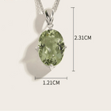 Natural Amethyst Gemstone Pendant Necklace Green Women Silver Fine Jewelry - Gemstone Gold