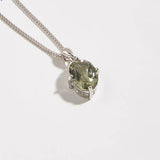 Natural Amethyst Gemstone Pendant Necklace Green Women Silver Fine Jewelry - Gemstone Gold