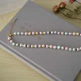 Natural Freshwater Baroque Pearl Necklace Colorful Beads Gold Jewelry - Genuine - Gemstone