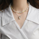 Natural Freshwater Baroque Pearl Necklace Colorful Beads Gold Jewelry - Genuine - Gemstone