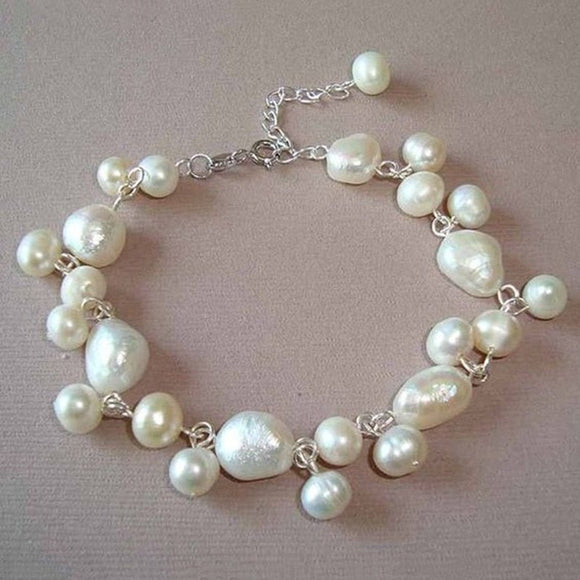 Natural Freshwater Pearl Engagement Bracelet for Women Jewelry - Genuine - Gemstone