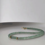 Natural Green Beads Necklace Women Anniverssary Jewelry - Genuine - Gemstone